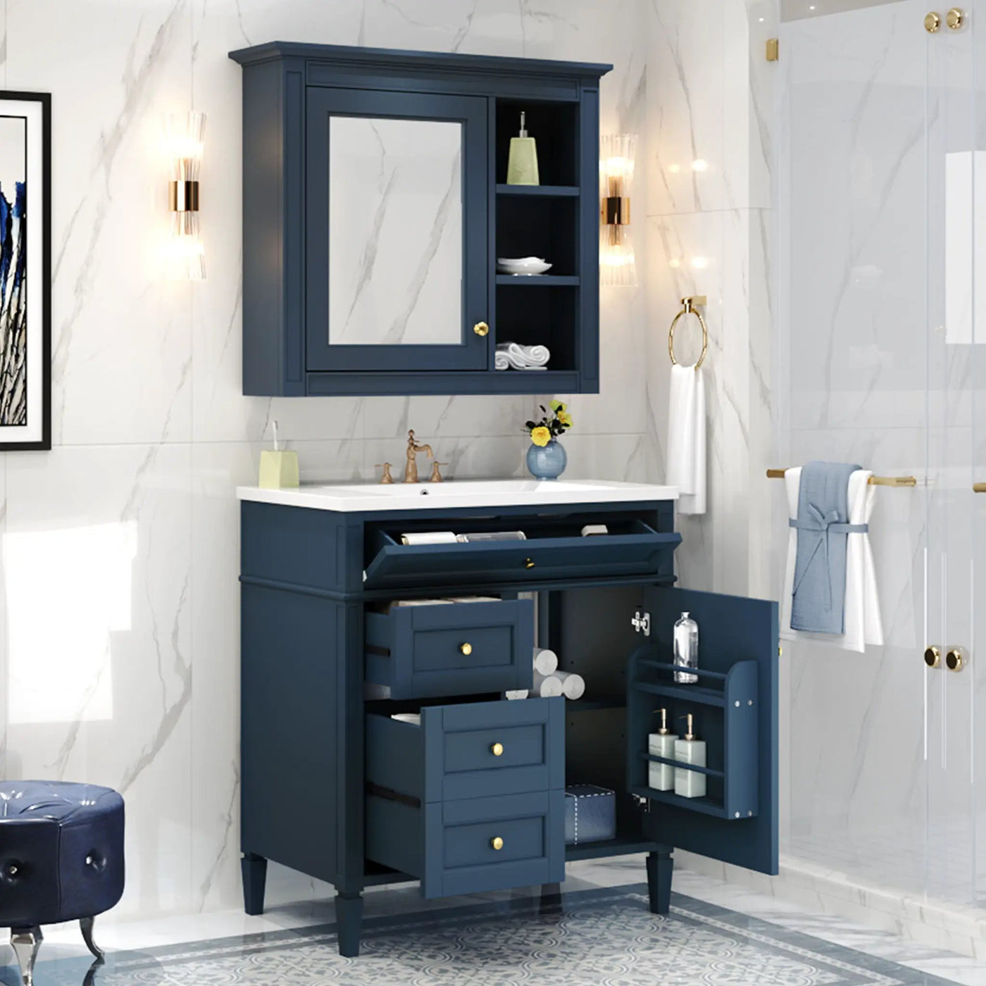 Bathroom Vanity With Medicine Cabinet and Storage by HouseOfZazla