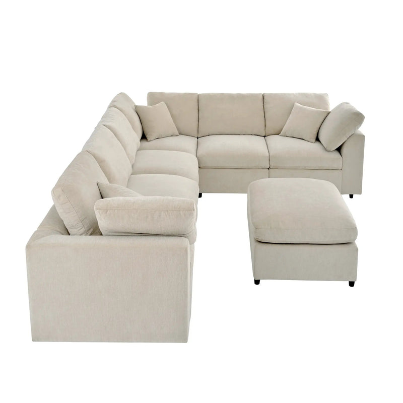 U_Style 120.8" Extra Large 7-Seater Modular Sectional Sofa by HouseOfZazla
