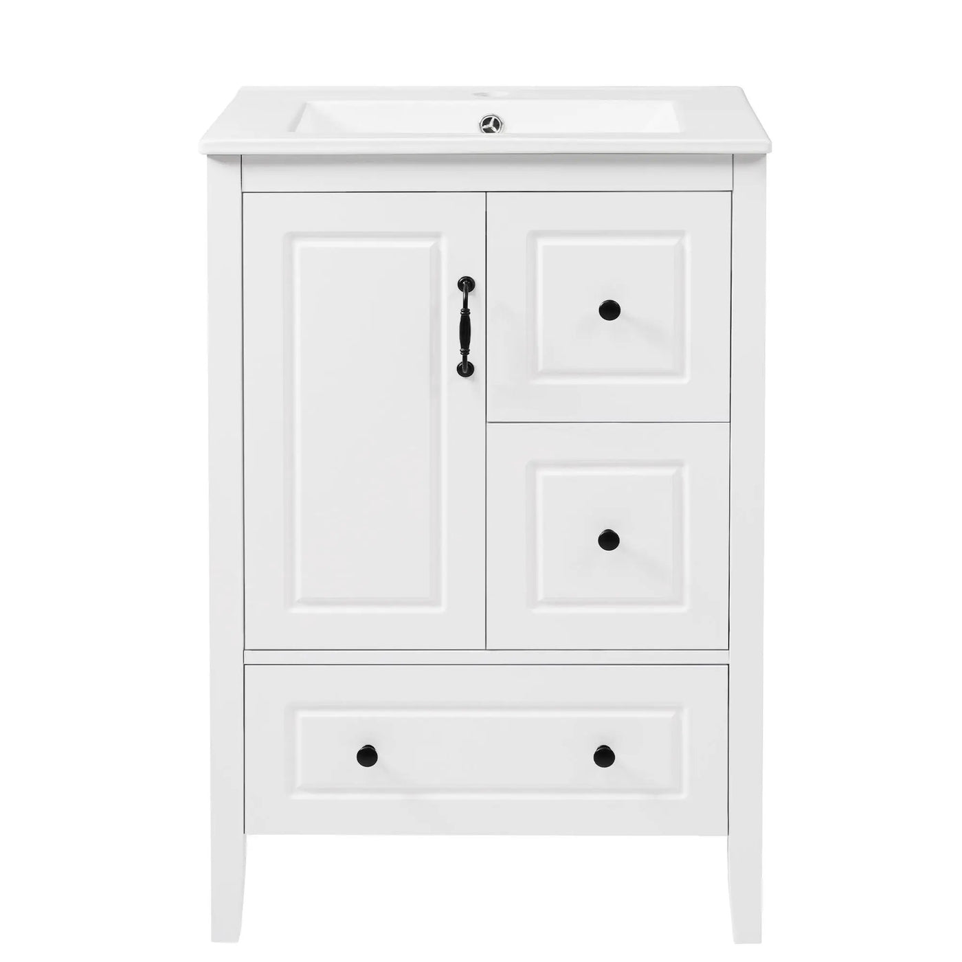 Retro Bathroom Vanity With Sink, Soft Closing Cabinet & Drawers by HouseOfZazla