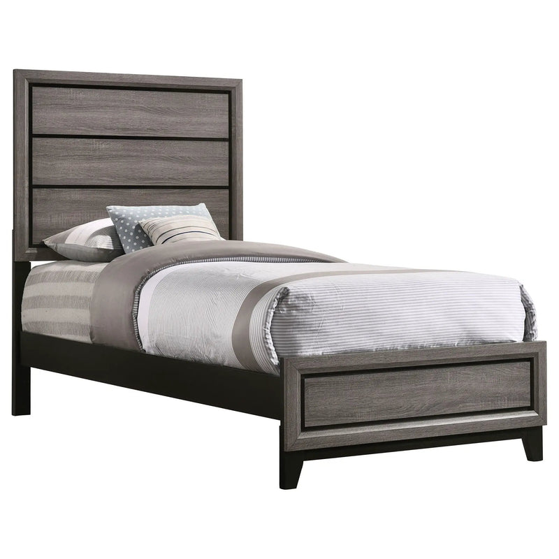 Watson Wood Twin Panel Bed Grey Oak by Unique Piece Furniture