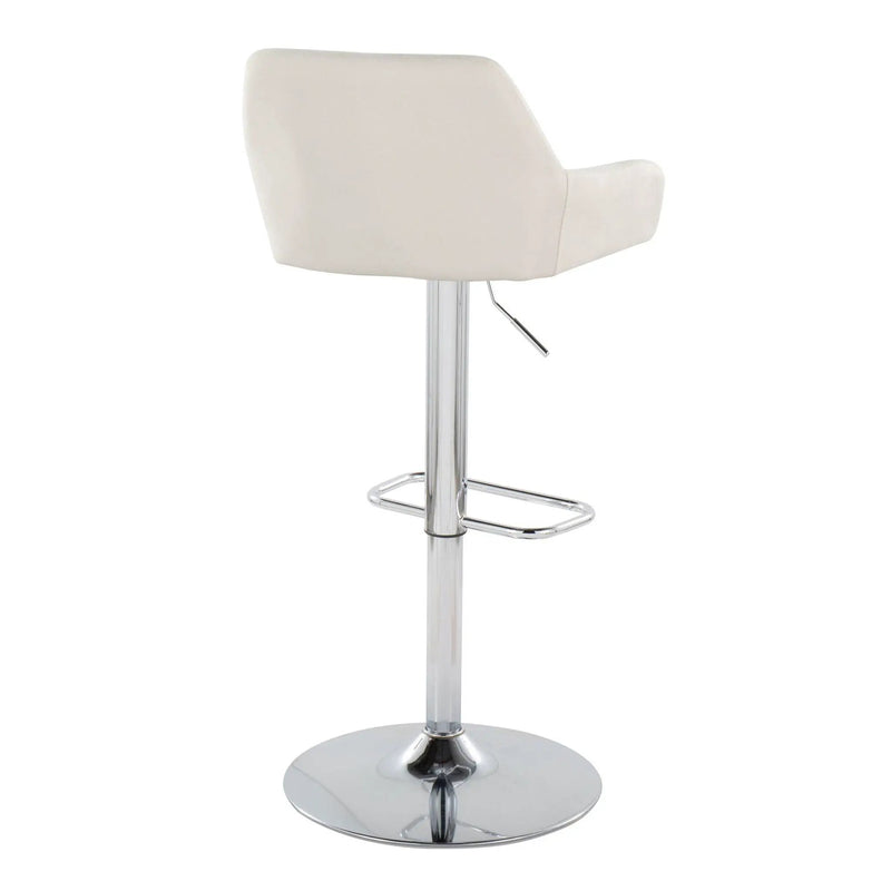 Daniella - Contemporary Adjustable Barstool With Swivel With Rounded Rectangle Footrest (Set of 2) by HouseOfZazla
