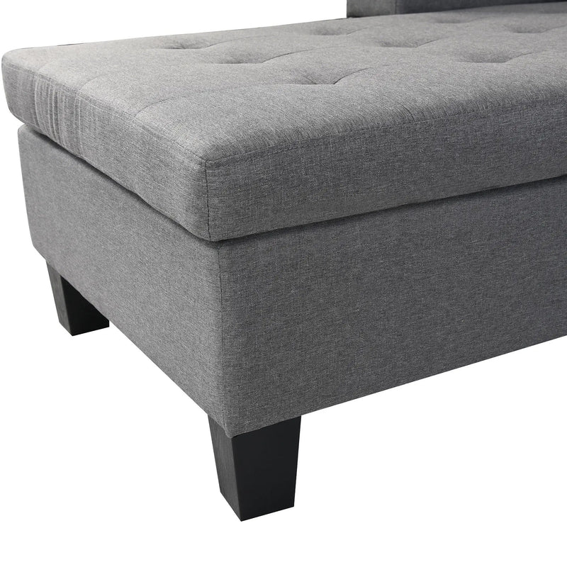 Sectional Sofa Set For Living Room With L Shape Chaise Lounge, Cup Holder And Left Or Right Hand Chaise Modern 4 Seat by HouseOfZazla