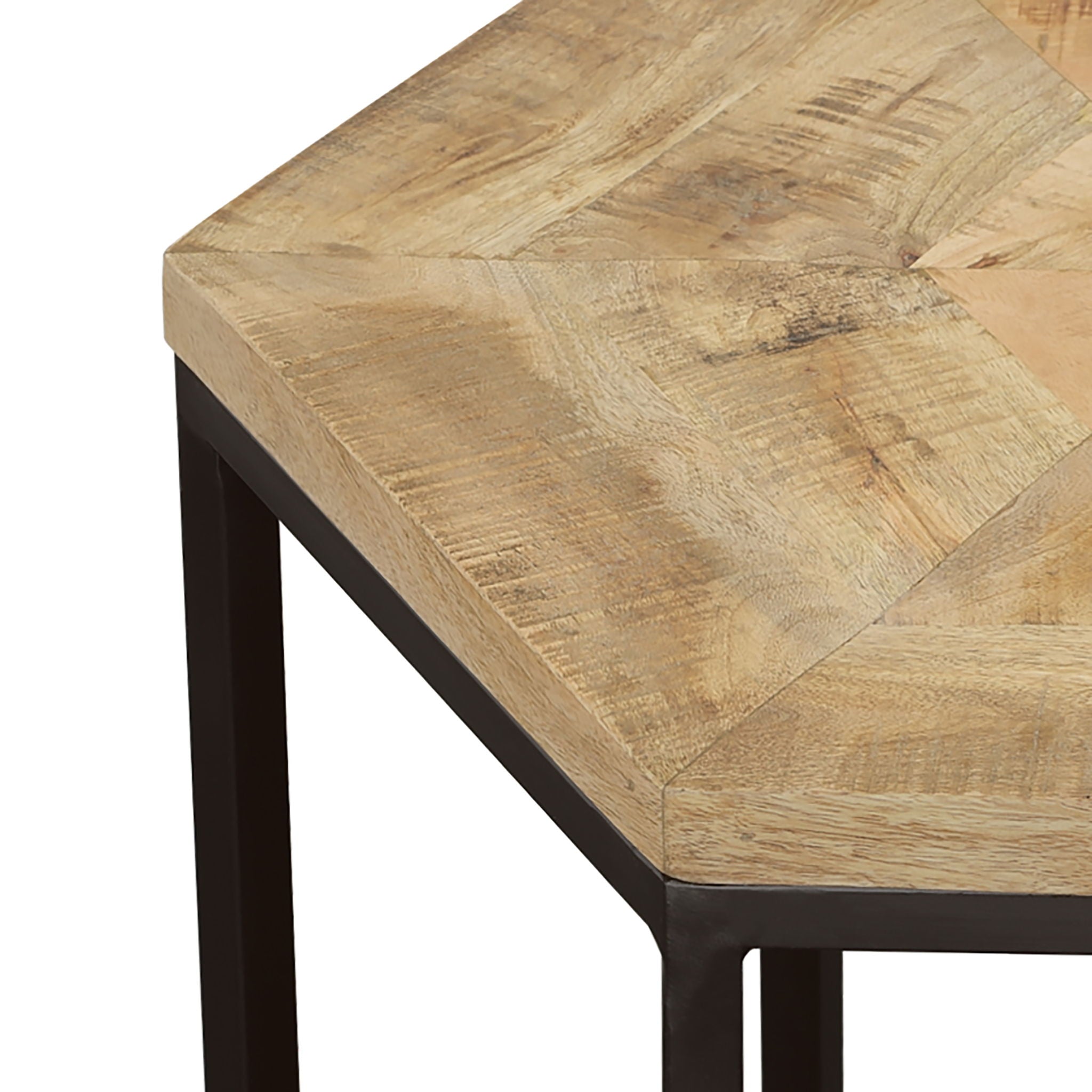 2 Piece Nesting Table With Hexagon Base - Brown by HouseOfZazla