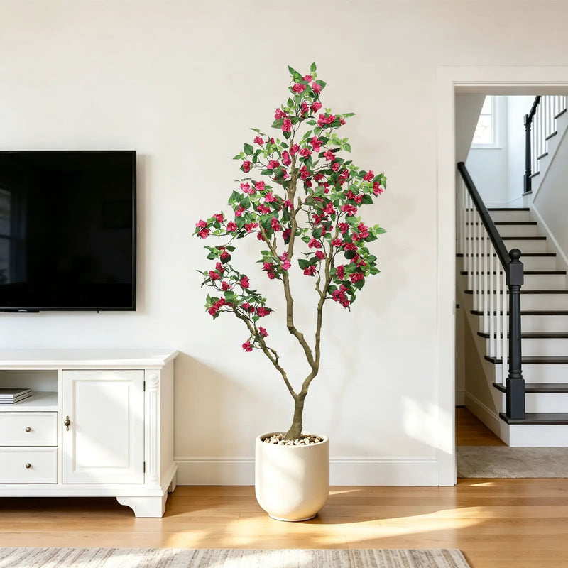 7Ft Artificial Bougainvillea Tree with Realistic Rose by HouseOfZazla