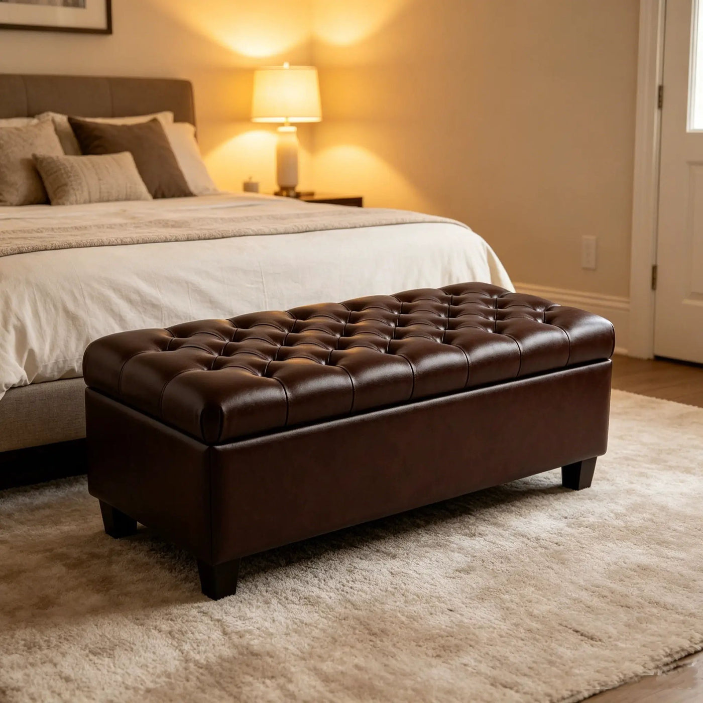 Storage Ottoman Bench With Safety Hinges by HouseOfZazla