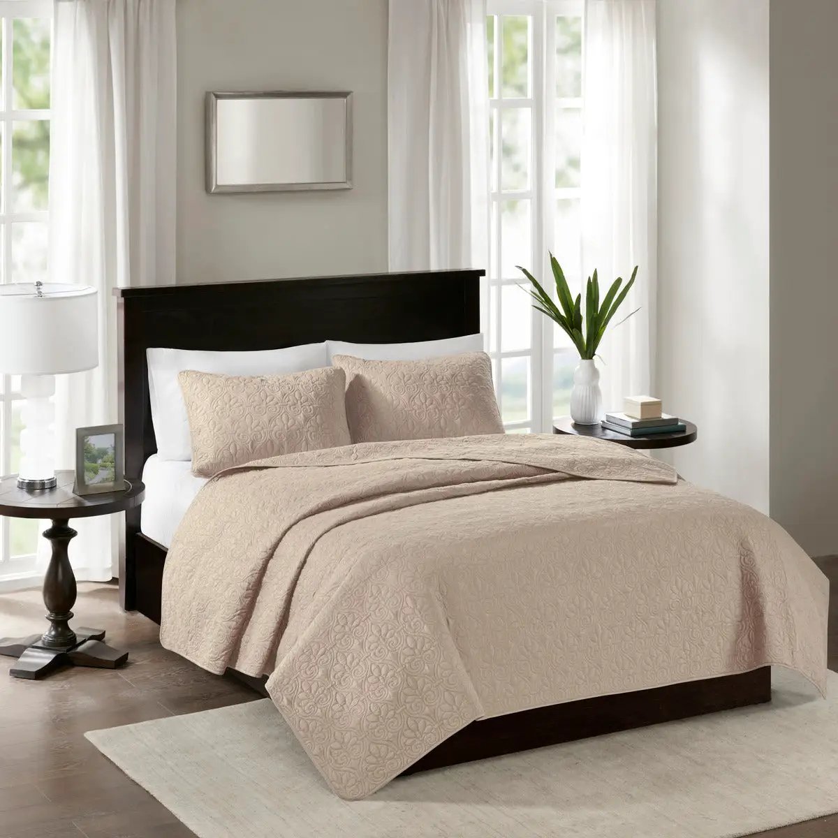 Reversible Quilt Set Khaki Full/Queen by HouseOfZazla