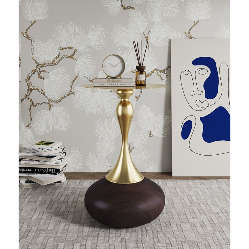 Patchin - End Table - Brown / Gold by HouseOfZazla