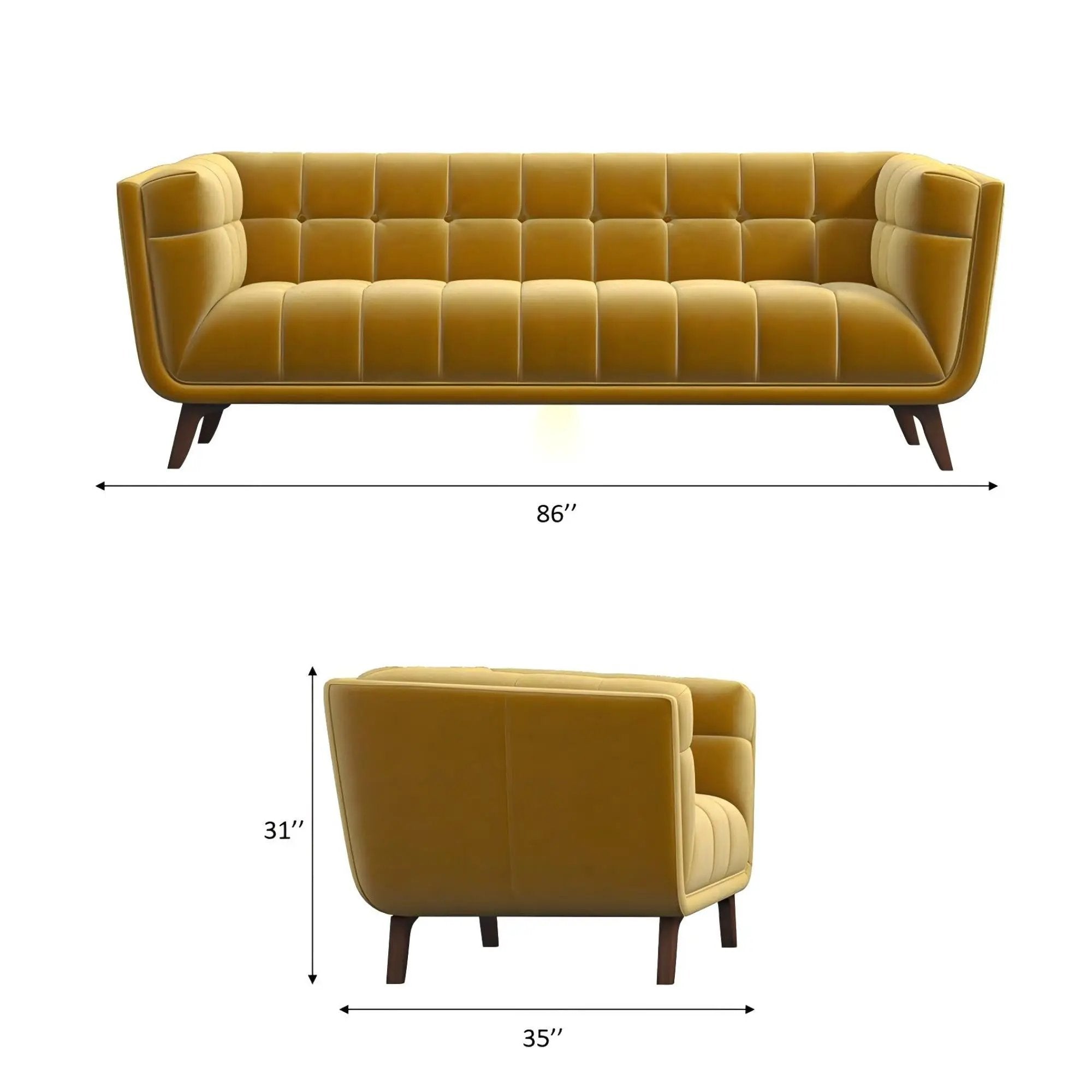 Addison Large Velvet Sofa by HouseOfZazla