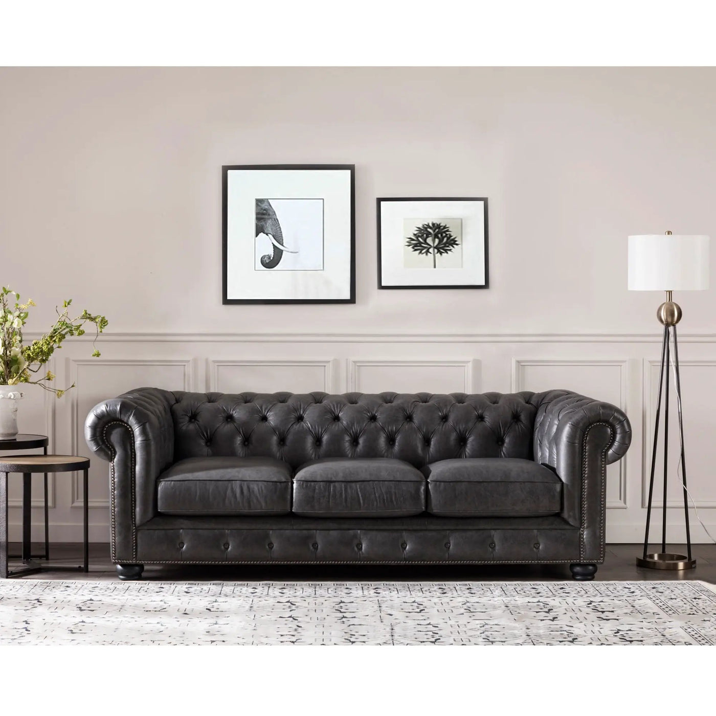 Traditional Tufted Chesterfield Nailhead Sofa by HouseOfZazla
