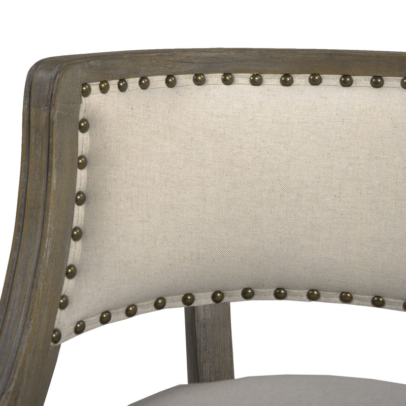 Farmhouse Counter Height Bar Stool with Backrest - Beige, photo 7 of 14