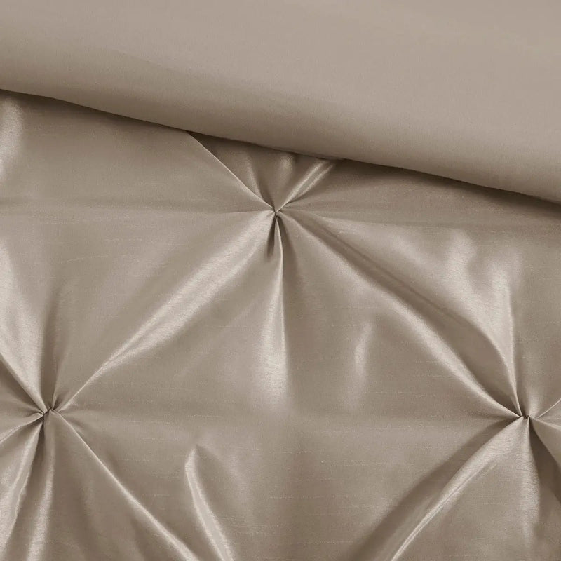 7 Piece Tufted Comforter Set Taupe King by HouseOfZazla