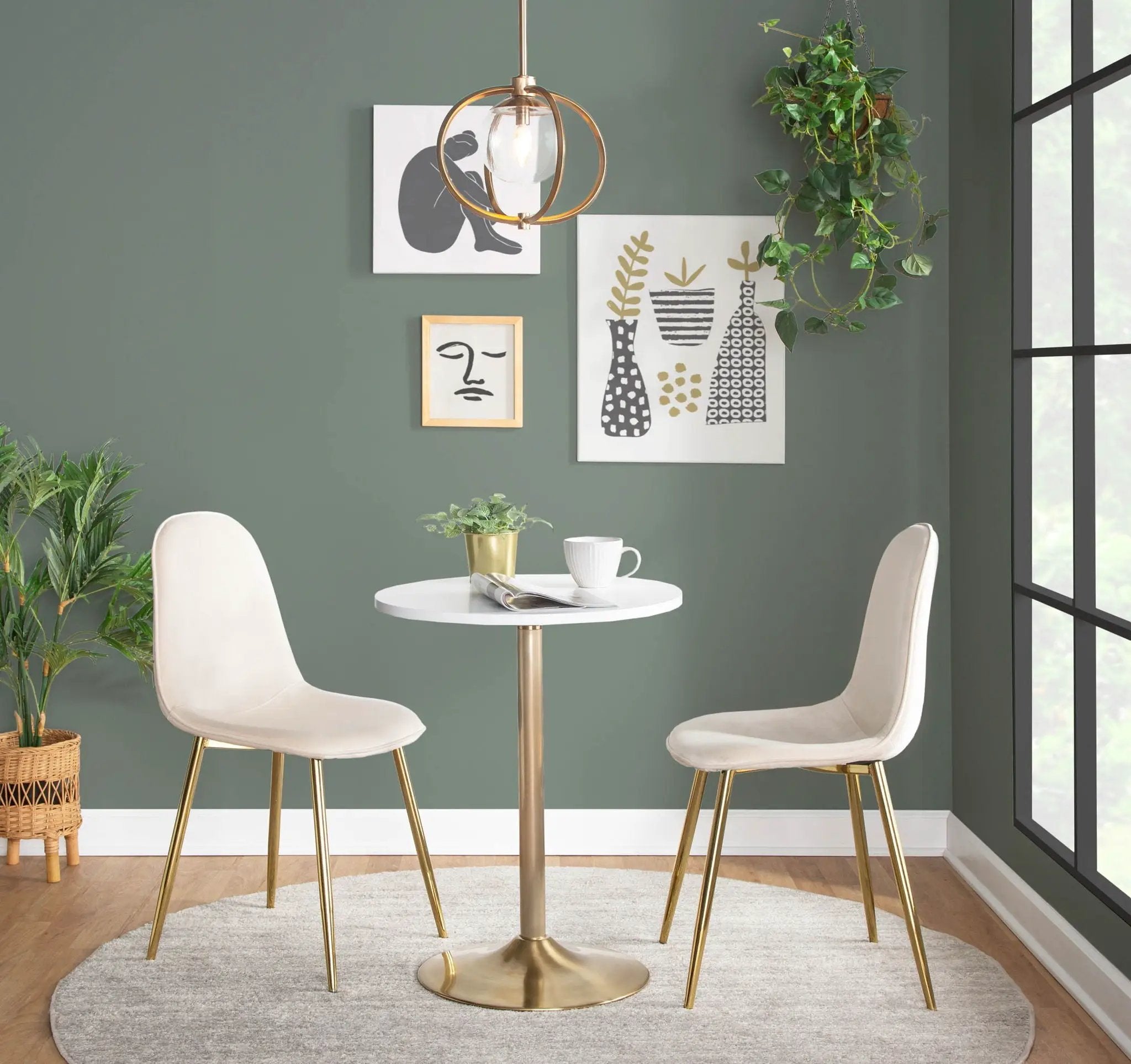 Pebble - Contemporary & Glam Adjustable Dining / Bar Table by Unique Piece Furniture