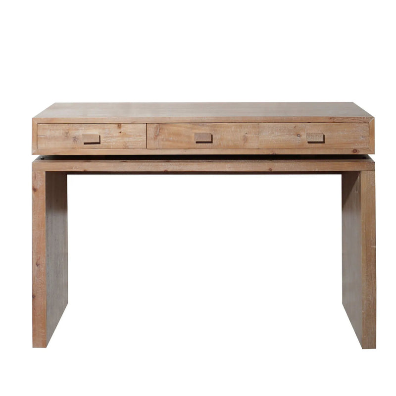 Rustic Wood Console Table With 3 Drawers Entryway Table For Hallway, Foyer, Or Office - Natural / Natural & Light Brown / Natural Wood / Natural Wood Wash / Natural / Rustic by HouseOfZazla