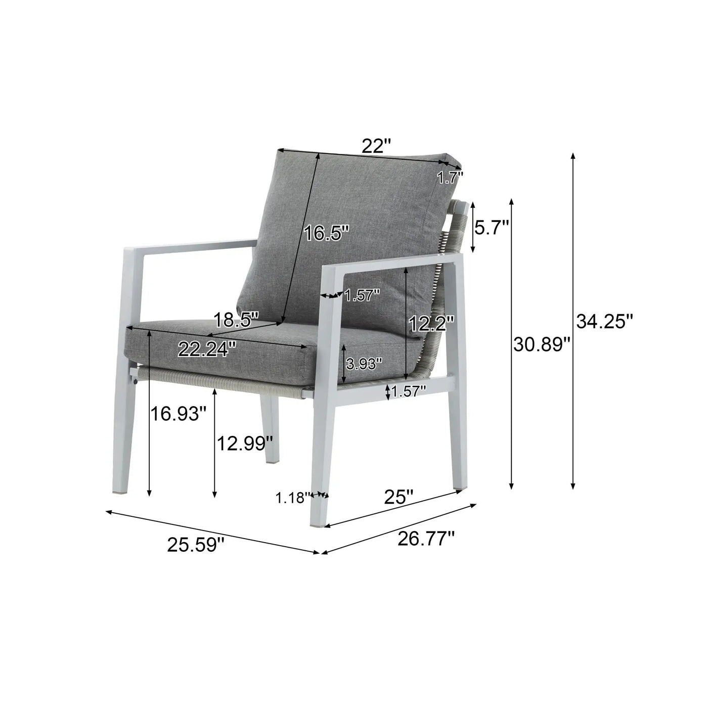 Modern Lounge Chair With Rope Accents And Cushions by HouseOfZazla