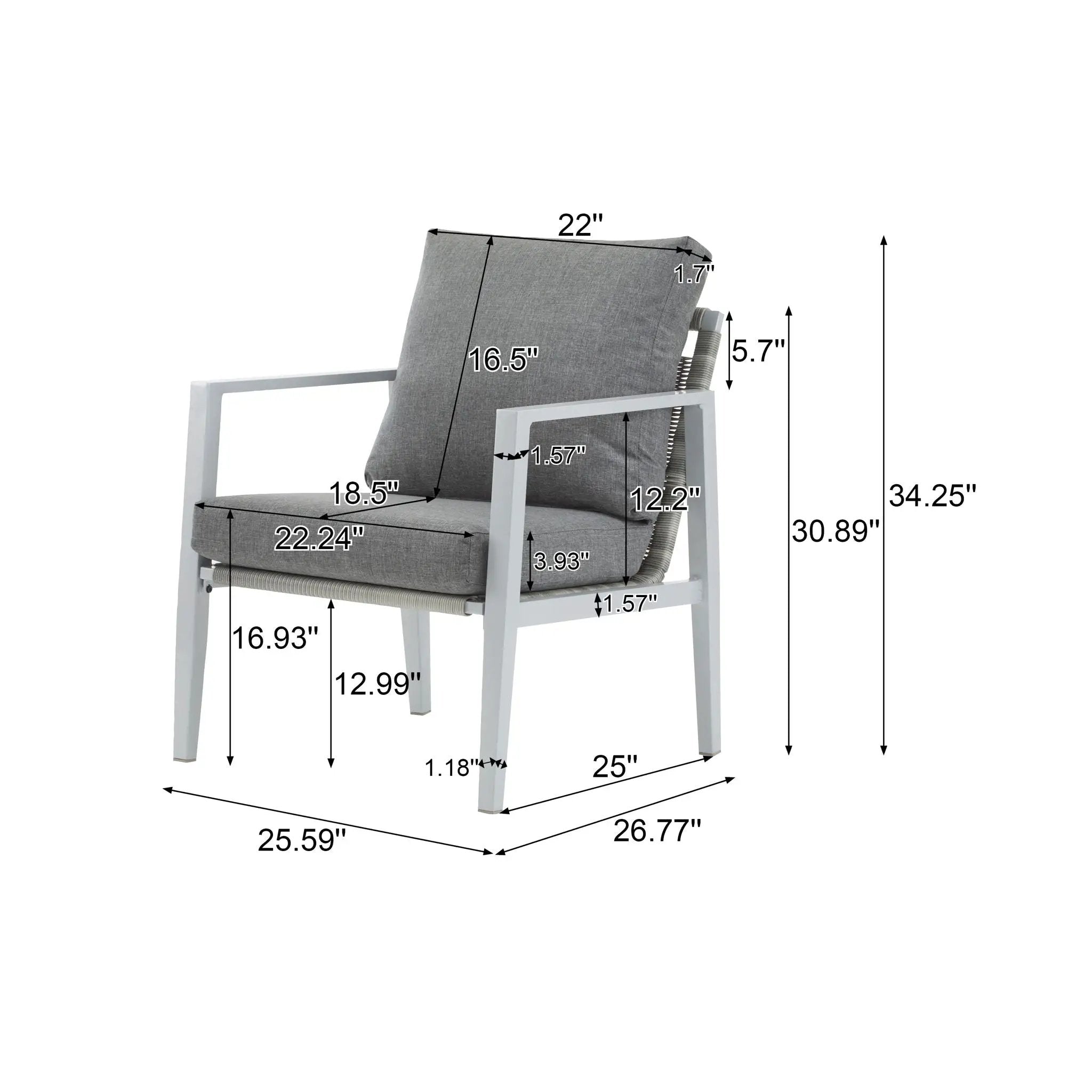 Modern Lounge Chair With Rope Accents And Cushions by HouseOfZazla