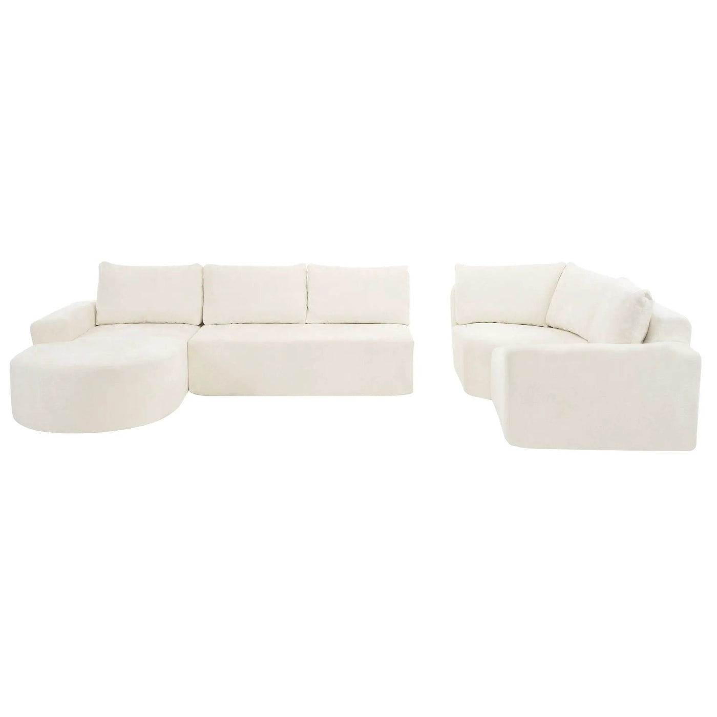 Modular Cloud Sectional Sofa Set, U-Shaped Upholstered Couch With Deep Seat by HouseOfZazla