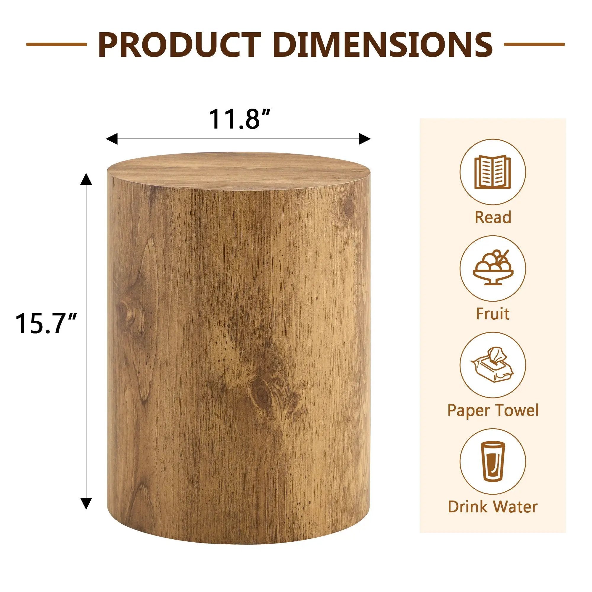 Cylindrical End Coffee Table, Living Room Furniture - Wood by Unique Piece Furniture
