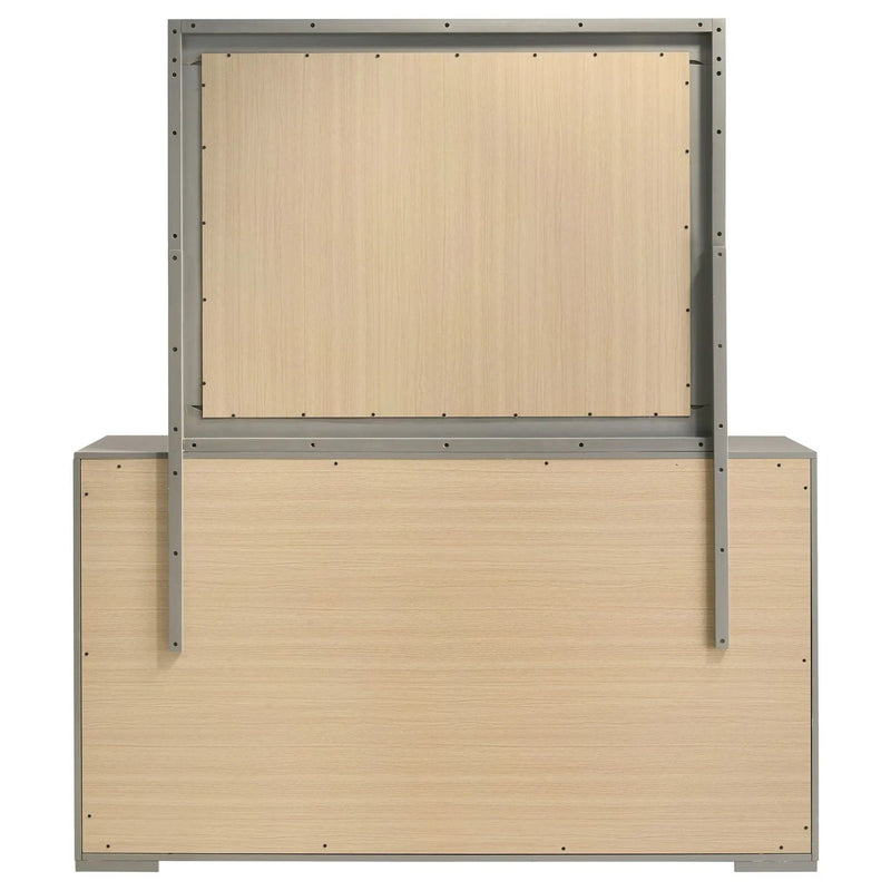 Ives 6-drawer Dresser and Mirror Grey High Gloss by Unique Piece Furniture