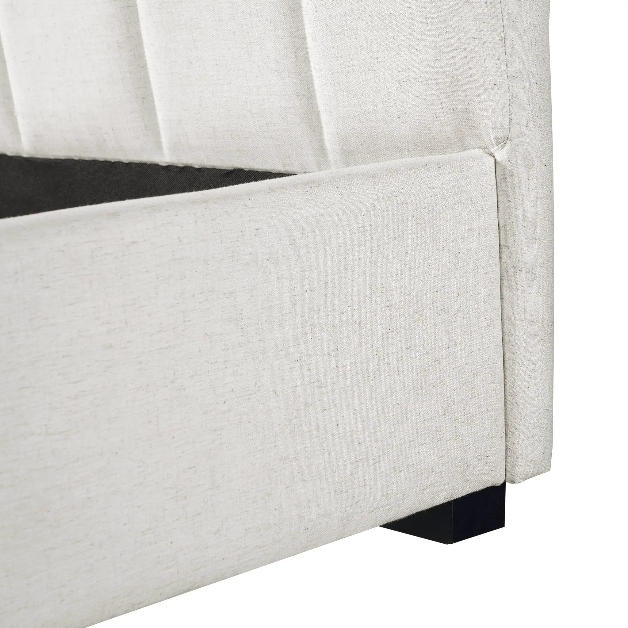 King Size Upholstered Bed Frame with Linen Blend Fabric by HouseOfZazla