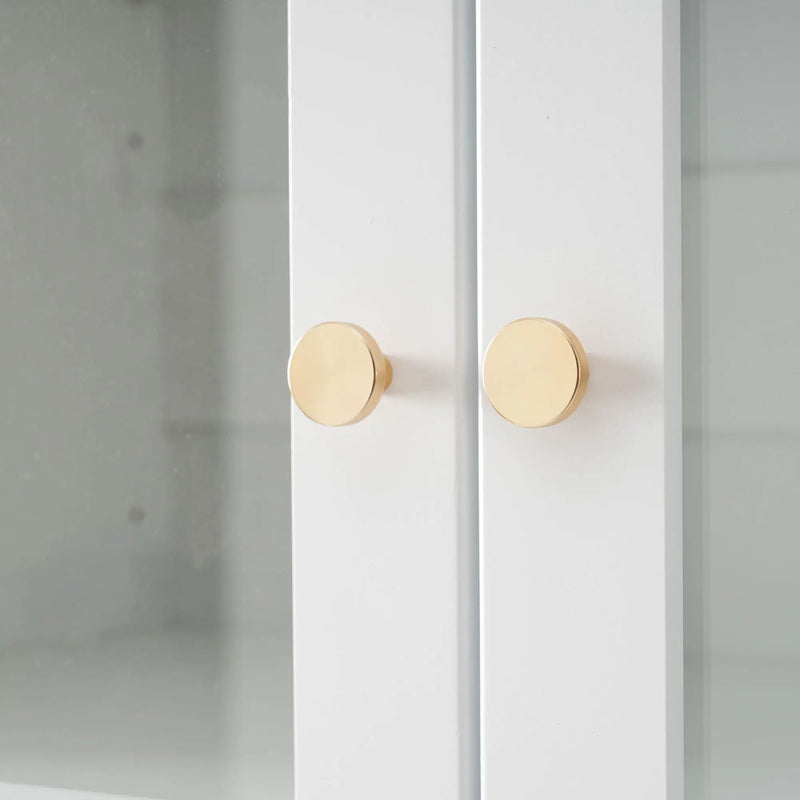 Freestanding Tall Bathroom Cabinet With Adjustable Shelves, Drawers, Soft Close Glass Doors by HouseOfZazla
