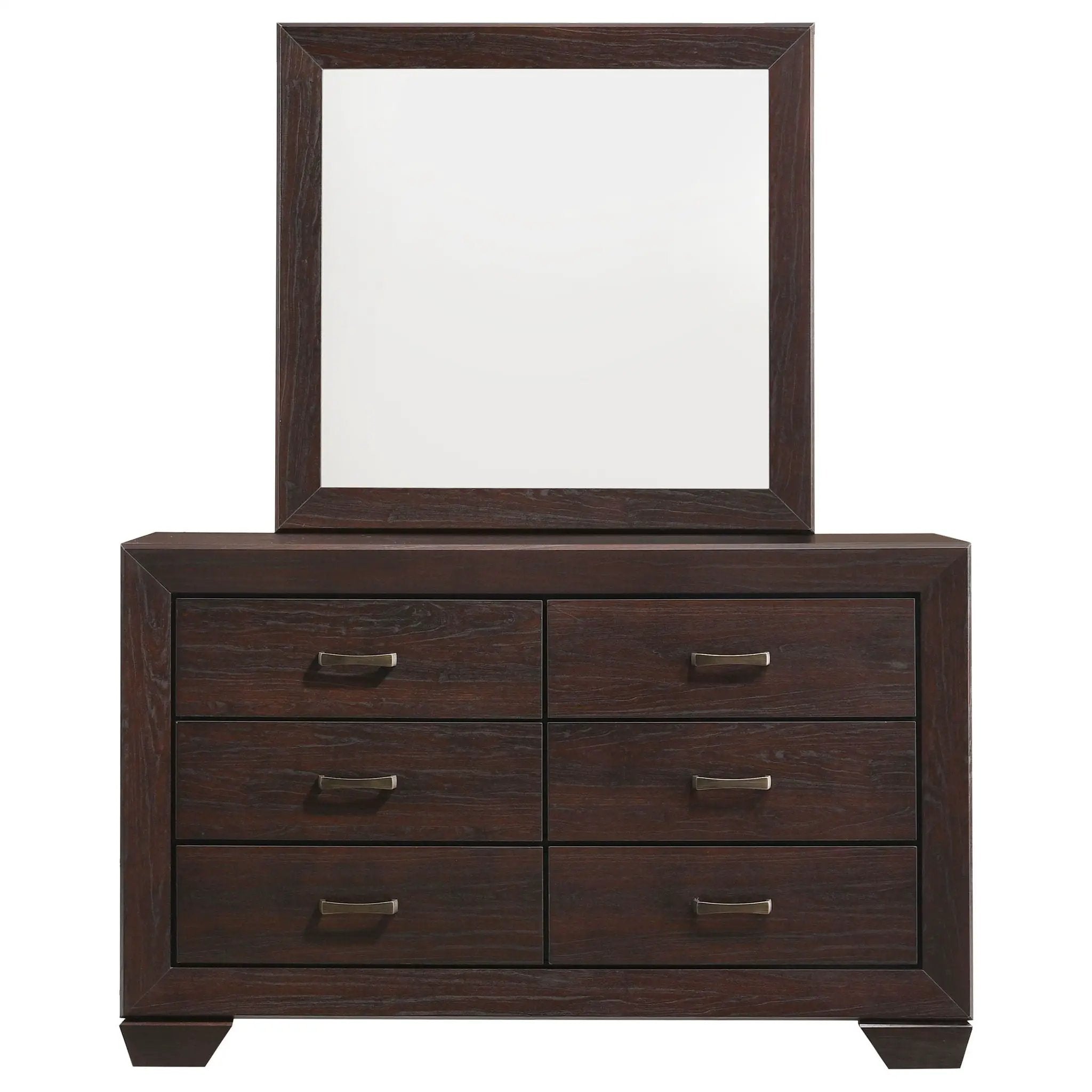 Kauffman 6-drawer Dresser with Mirror Dark Cocoa by Unique Piece Furniture