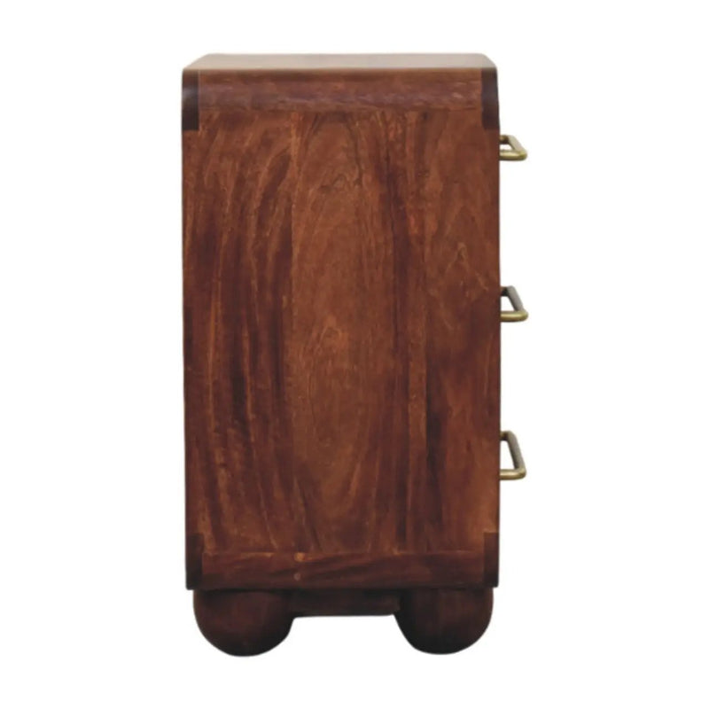 Solid Wood 3-Drawer Rounded Chest by HouseOfZazla