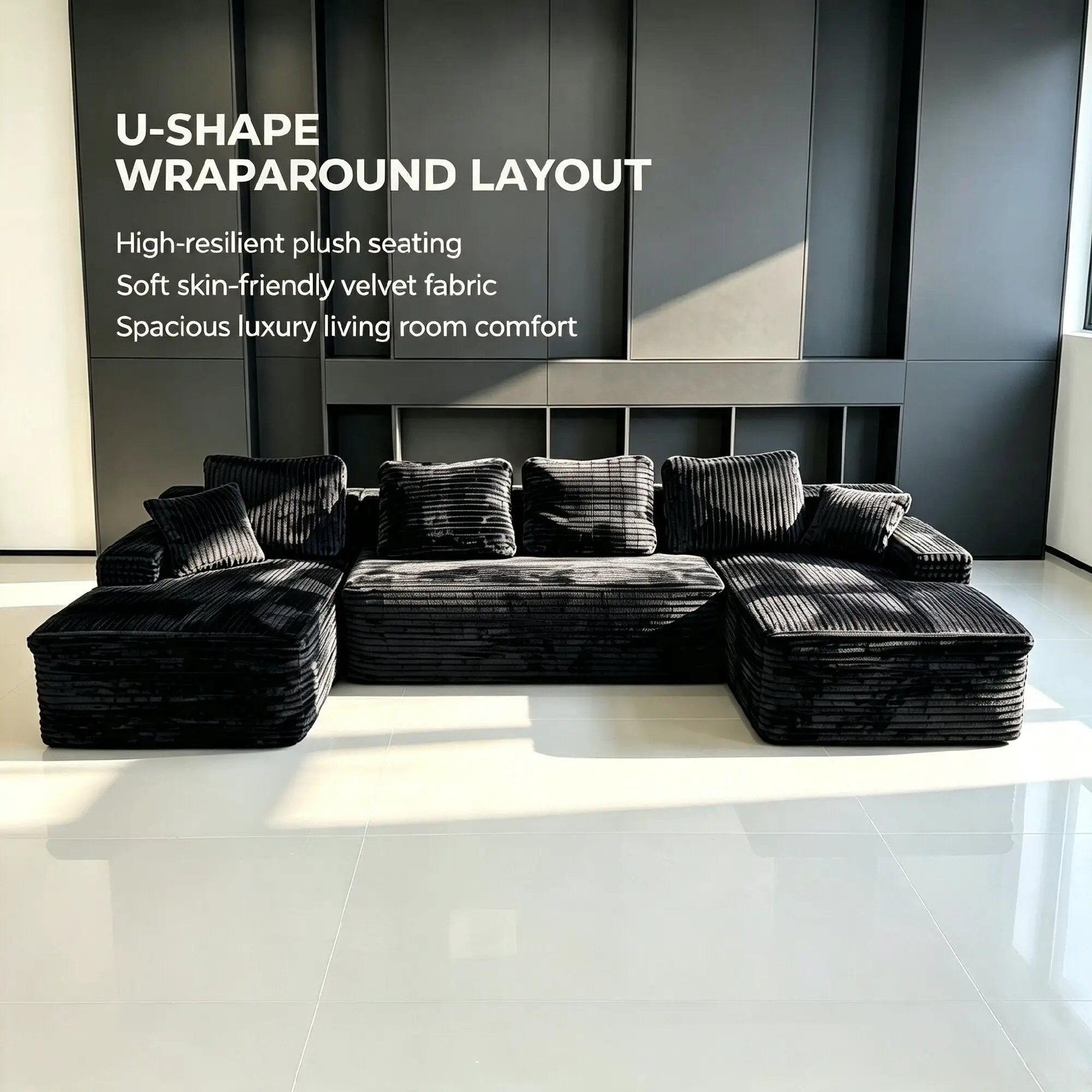 131-Inch Big Size Modular Sectional Oversized Sofa by HouseOfZazla