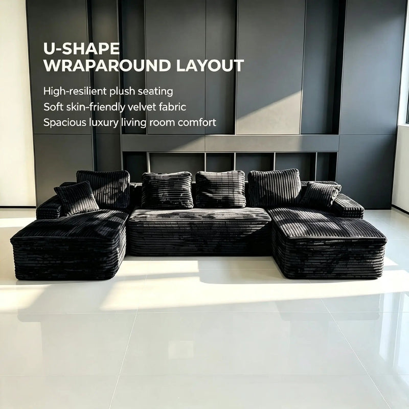 131-Inch Big Size Modular Sectional Oversized Sofa by HouseOfZazla