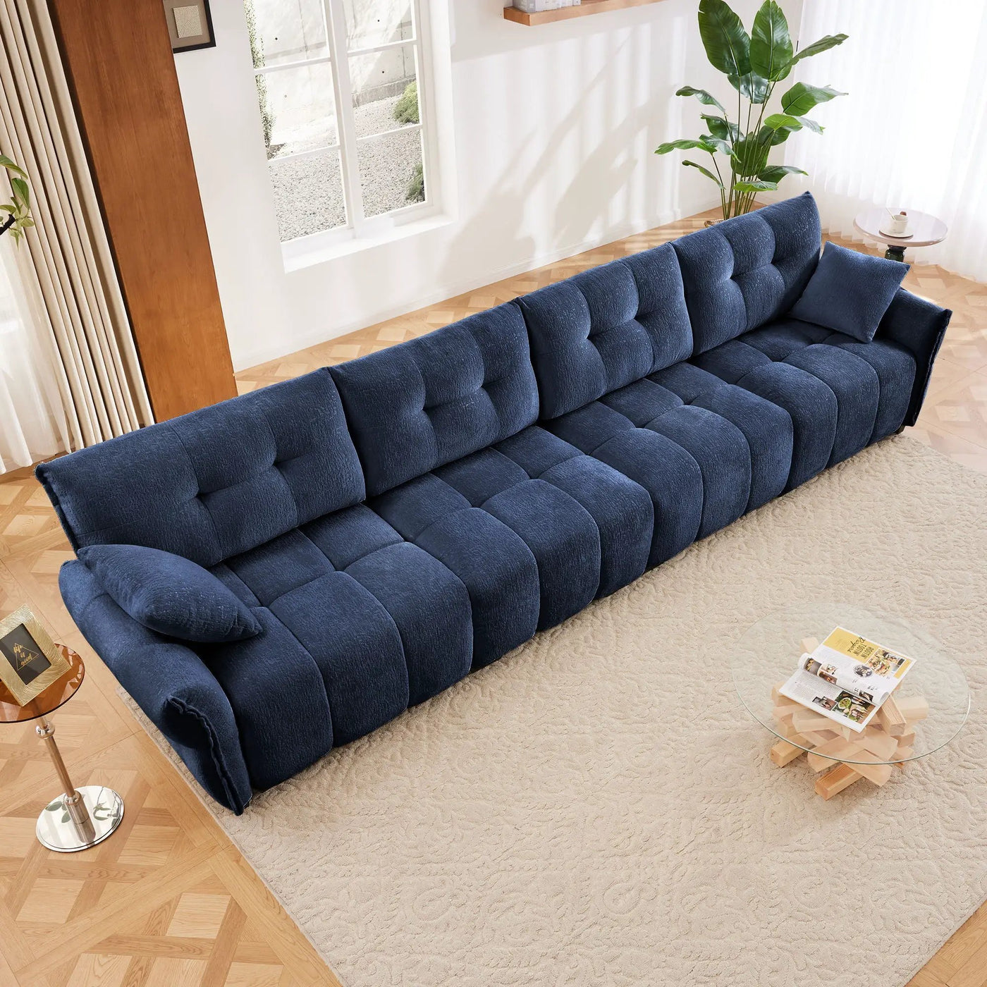Modern Sofa & Pillows, Textured Cover, High Rebound Cushions by Unique Piece Furniture