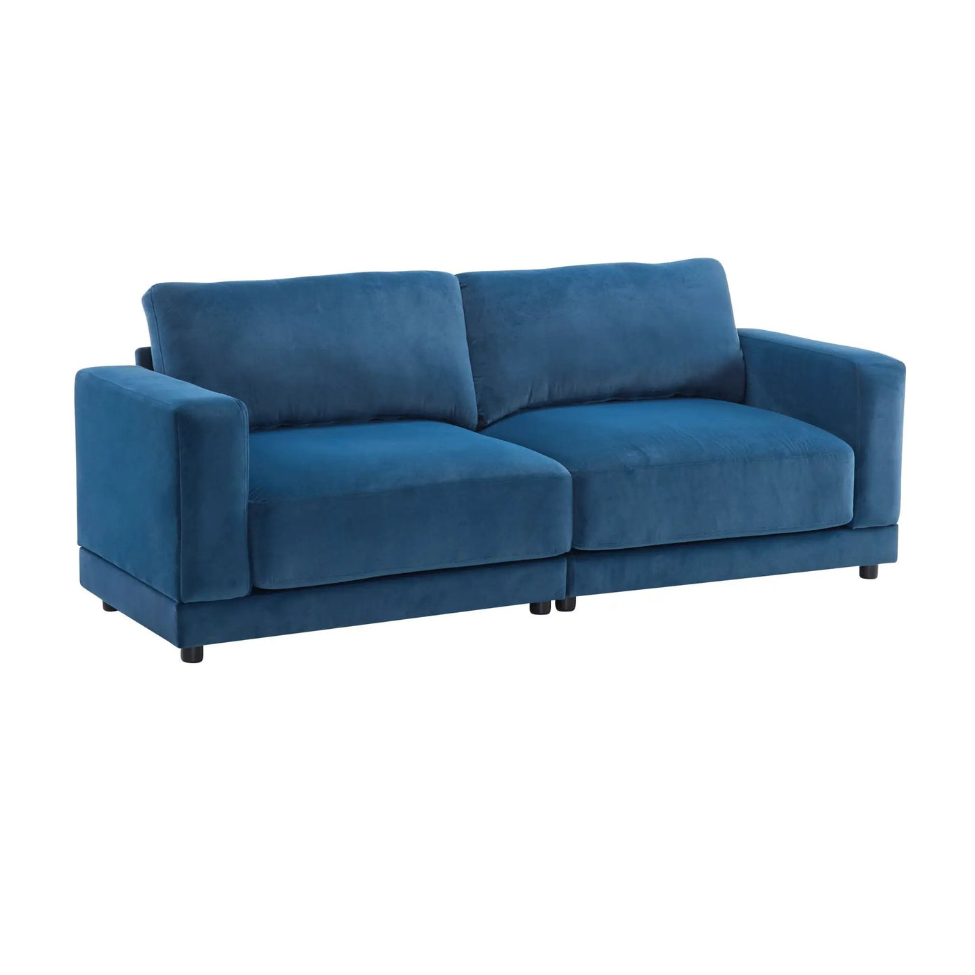 Modern Square Arm Sofa With Soft Fabric Upholstery, Deep Cushions by HouseOfZazla