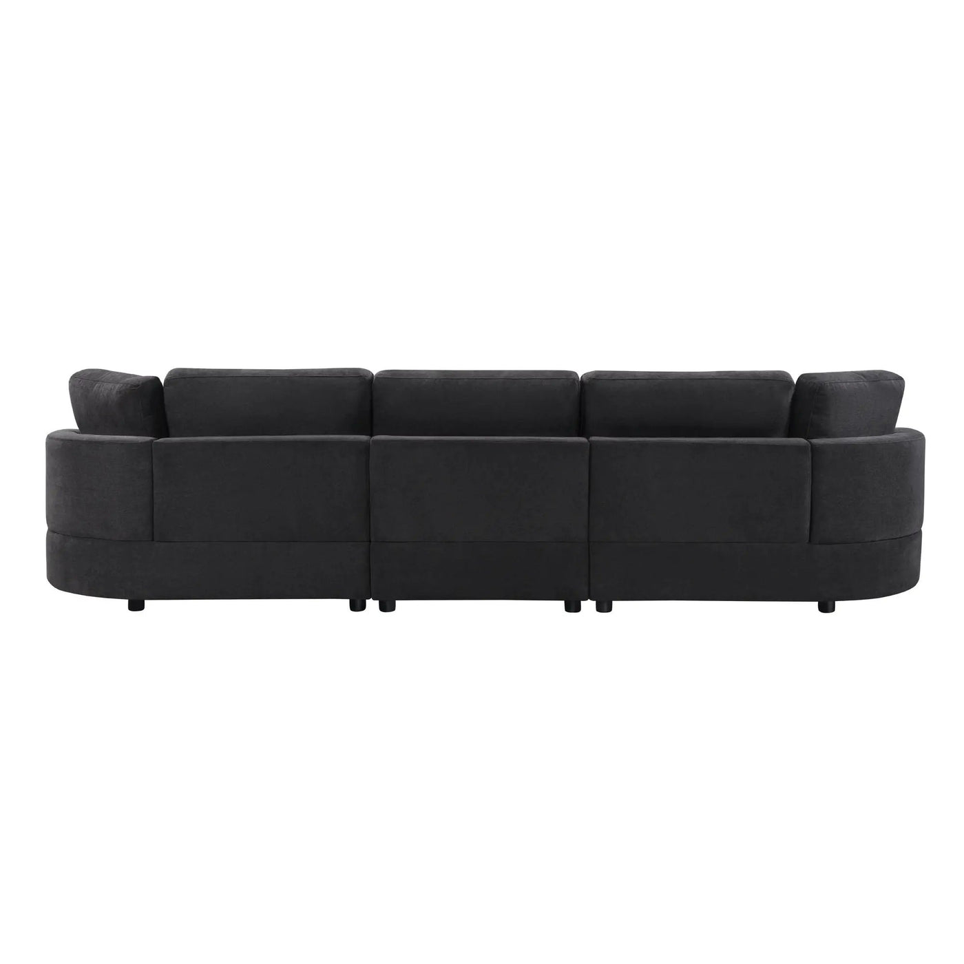 Modern 3 Seater Upholstered Sofa With Curved Design by HouseOfZazla
