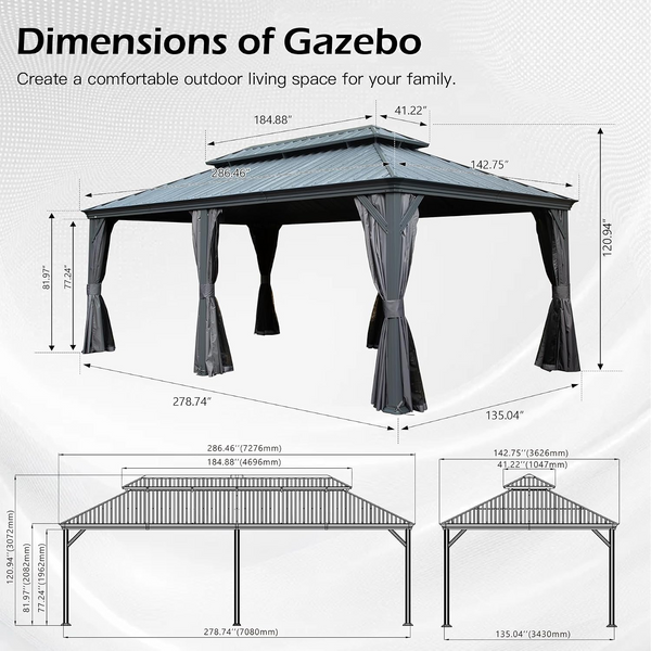 12x24FT Outdoor Gazebo, photo 2 of 9