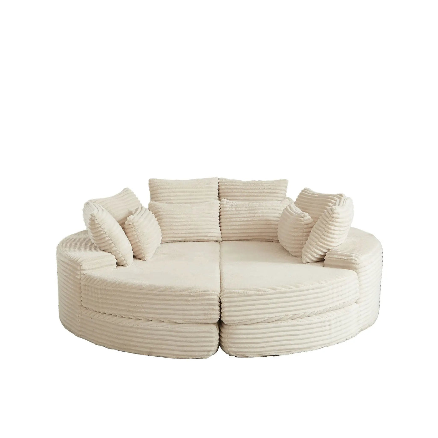 Round Oversized Sofa Bed With 5 Throw Pillows by HouseOfZazla