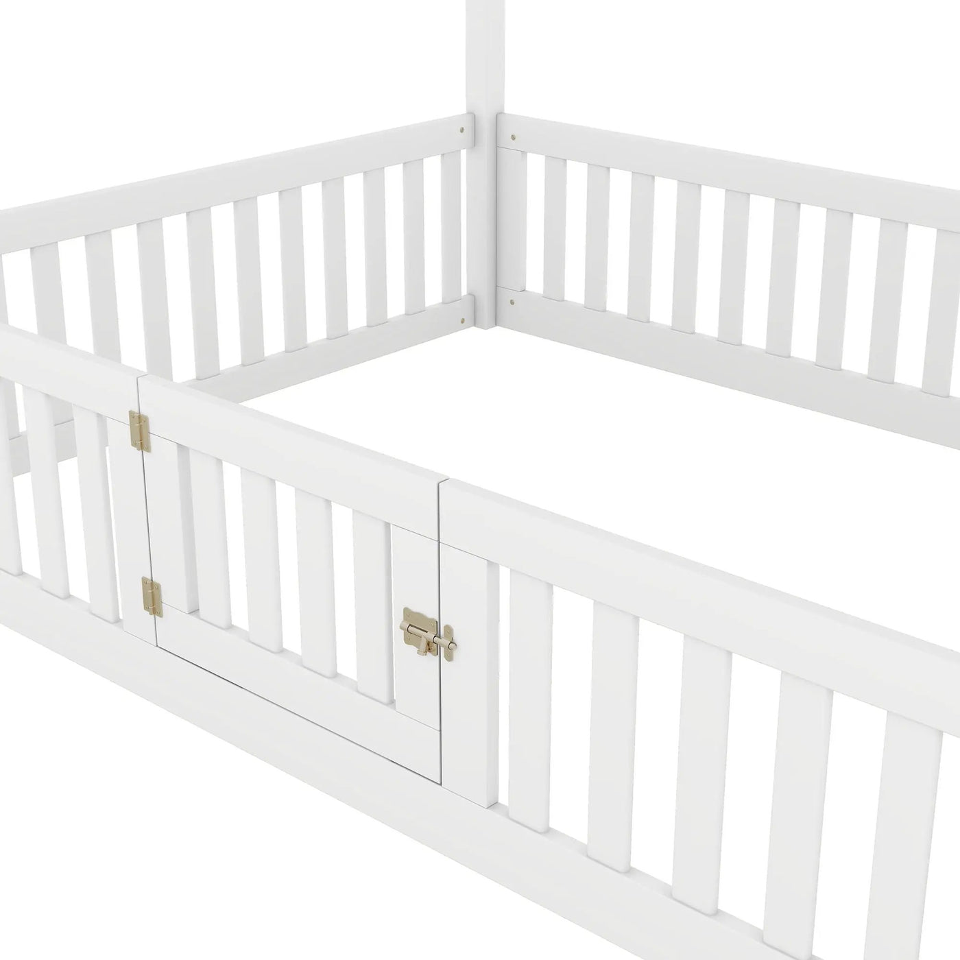 Wood House Bed With Fence And Door by HouseOfZazla
