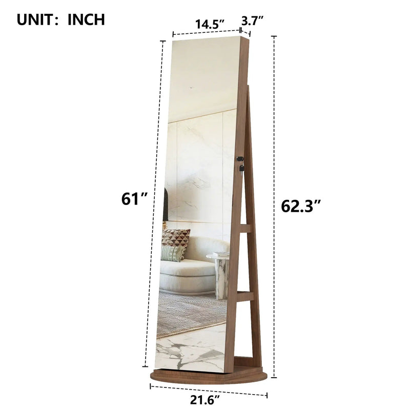 Swivel Jewelry Cabinet With Full Length Mirror by HouseOfZazla
