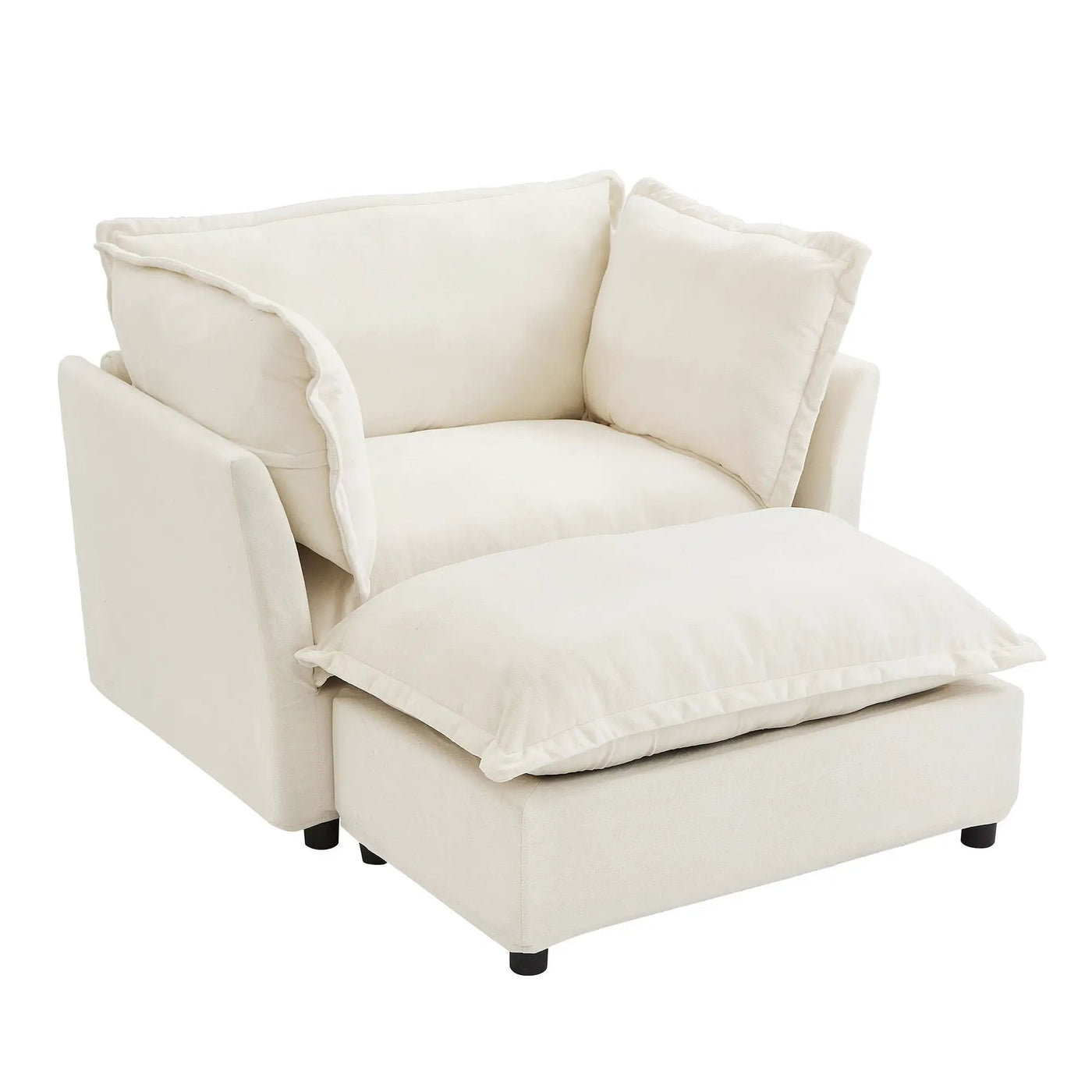 Modern Armchair Sofa With Movable Ottoman by HouseOfZazla