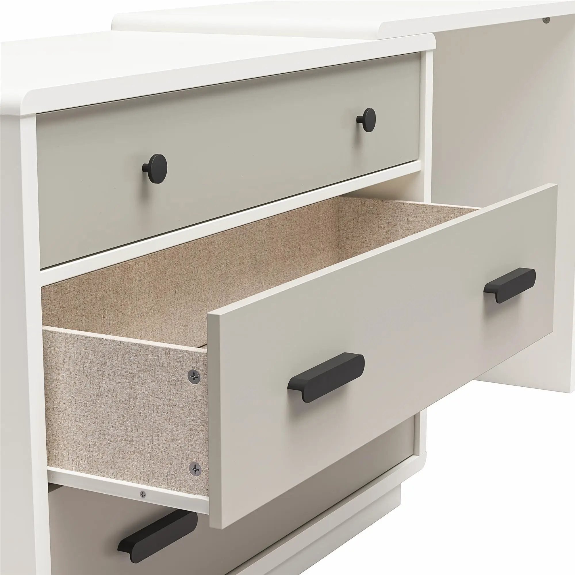 Valencia - 3 Drawer Dresser And Desk - Taupe by Unique Piece Furniture