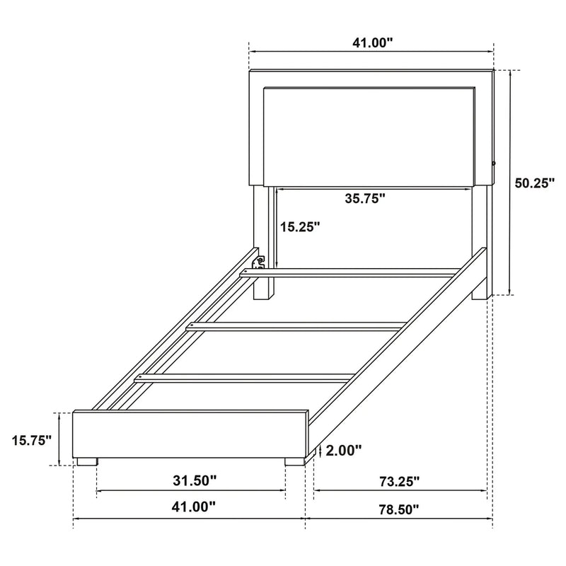 Marceline Wood Twin LED Panel Bed White by Unique Piece Furniture