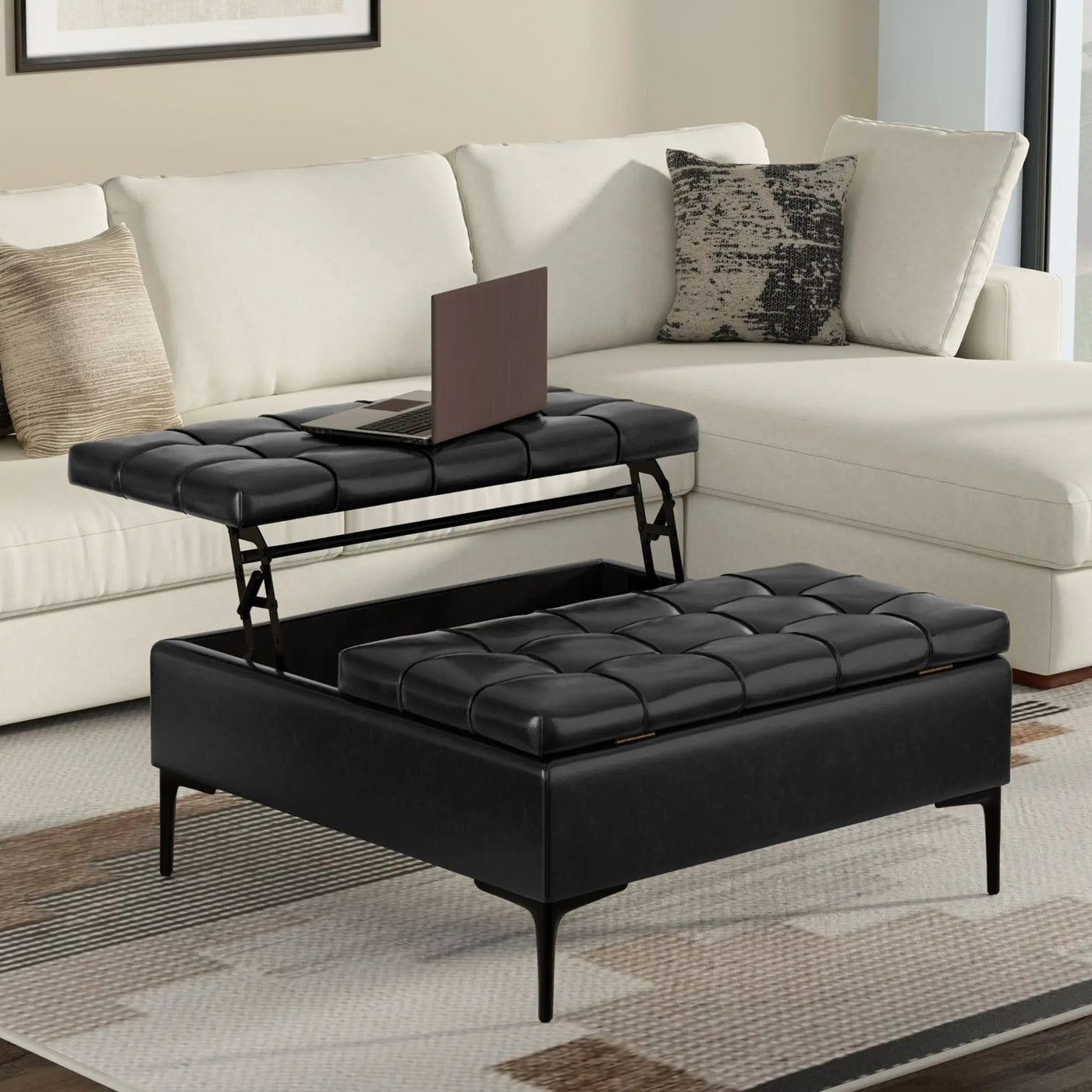 Laura - Lift Top Storage Ottoman by Unique Piece Furniture