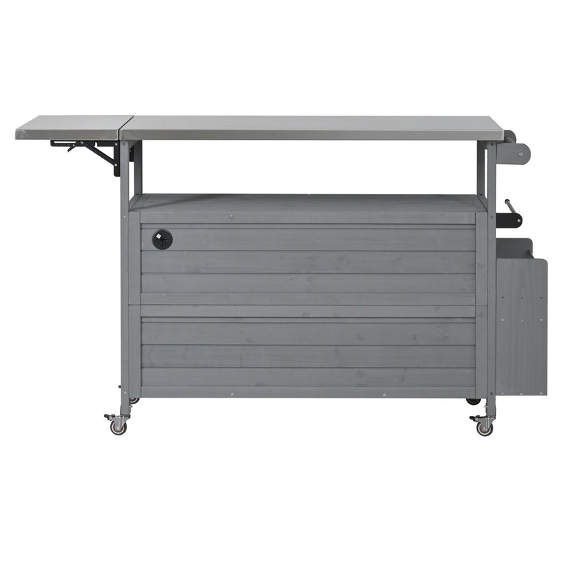 Foldable Outdoor Kitchen Island Patio Mobile Kitchen Cart by HouseOfZazla