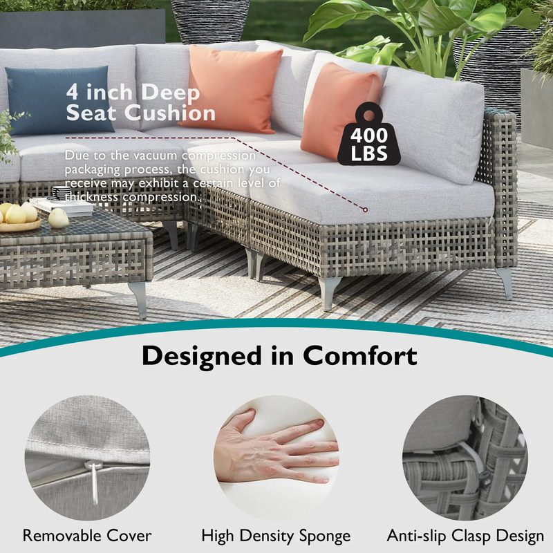 K&K 7-Piece Wicker Patio Furniture Set by HouseOfZazla