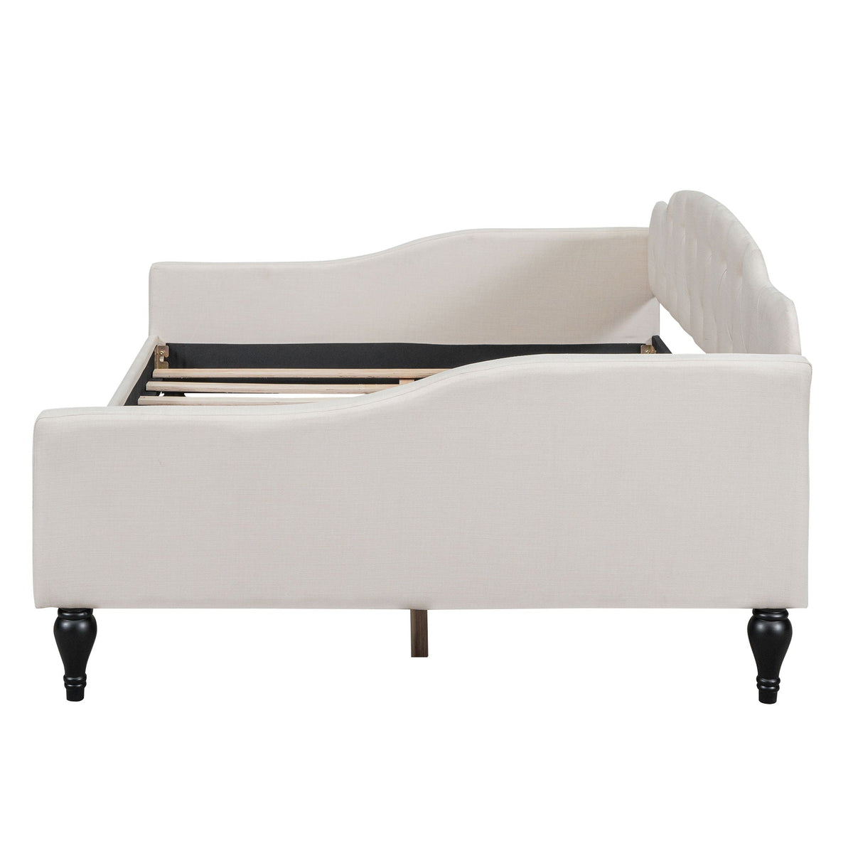 Upholstered Tufted Daybed with Storage Options - Beige, photo 18 of 40