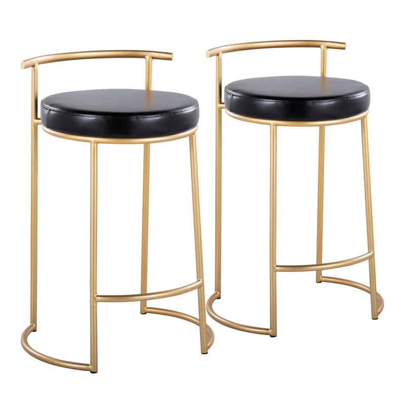 Fuji - Round Contemporary Fixed Height Counter Stool (Set of 2) by Unique Piece Furniture