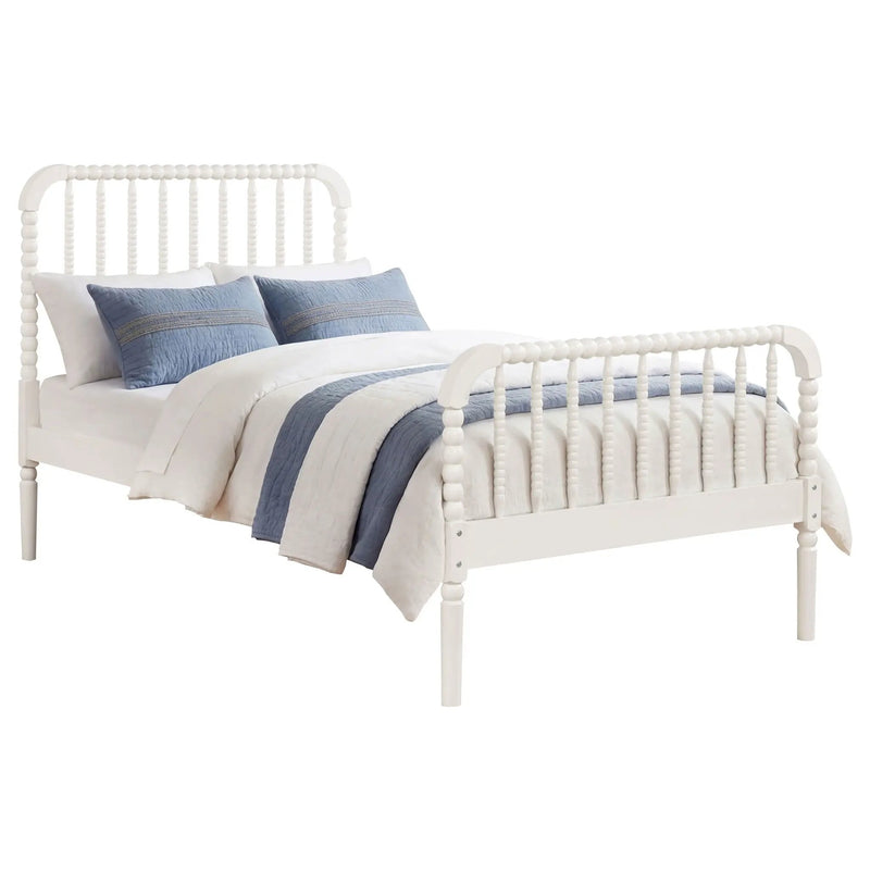Jones Wood Twin Open Frame Bed White by Unique Piece Furniture