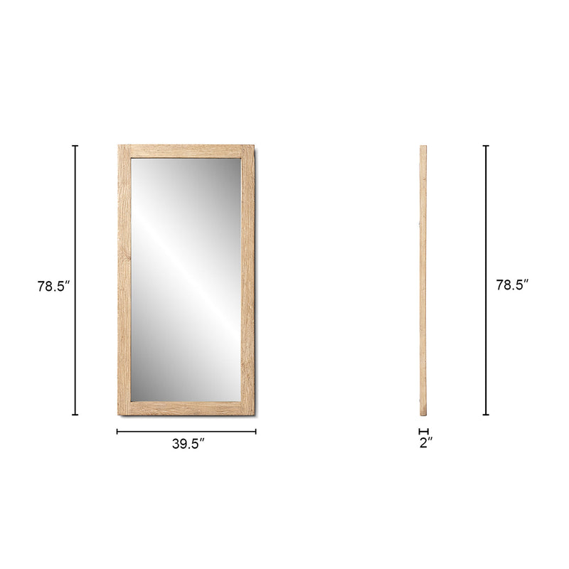 Solid Reclaimed Elm Full-Length Wall Mirror with Heritage Light Finish - 78.5", photo 9 of 10