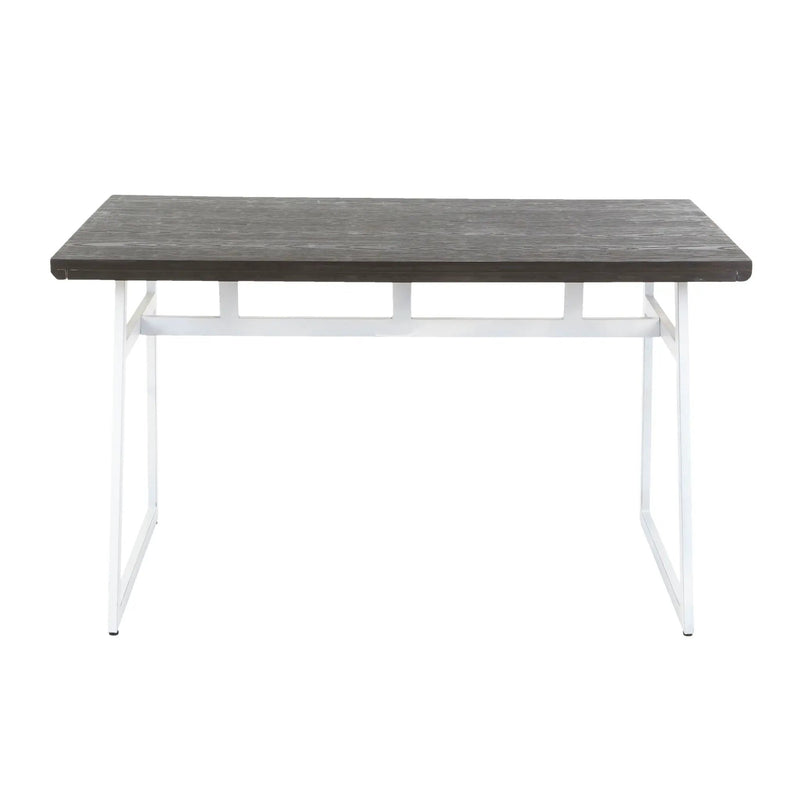 Geo - Industrial Dining Table - Vintage White / Espresso by HouseOfZazla