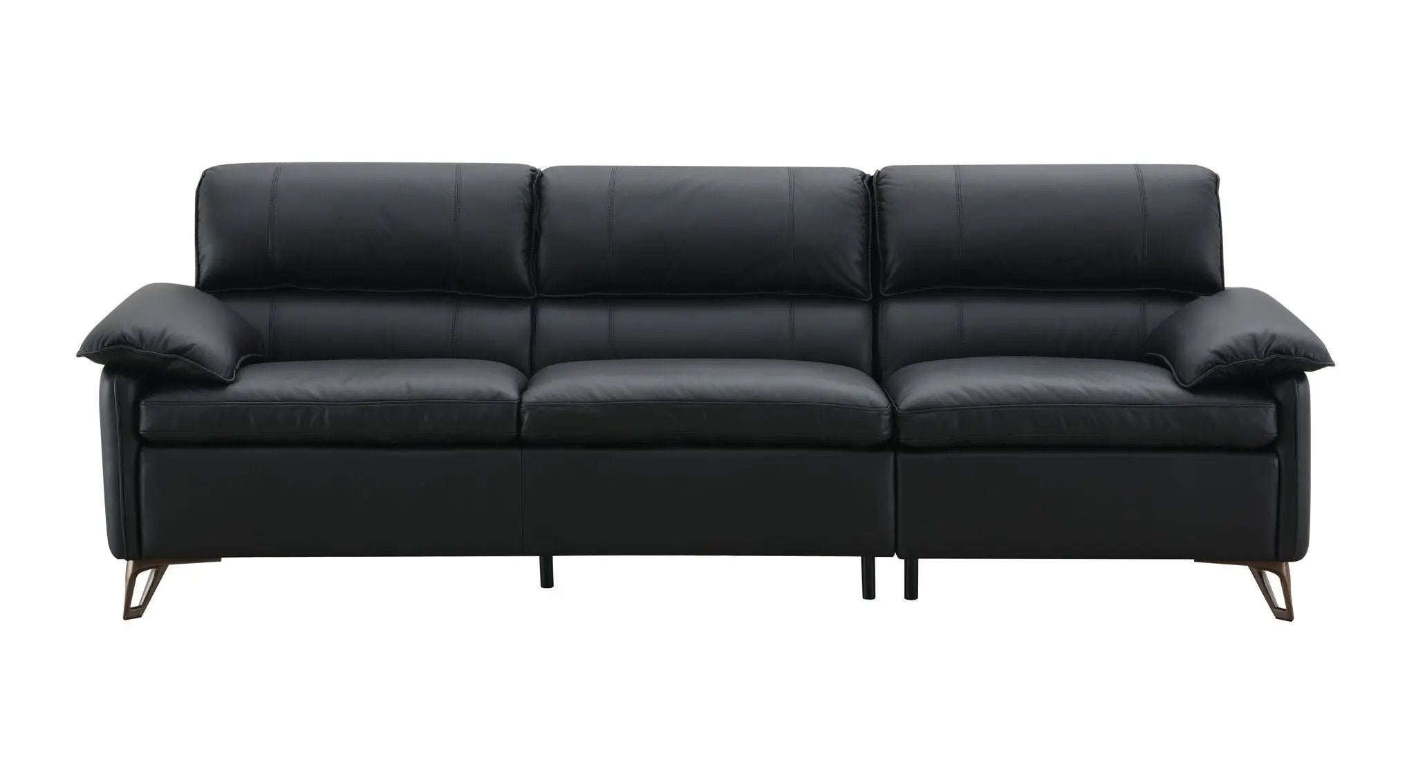 Eilene - Top Grain Leather Sofa - Black by HouseOfZazla