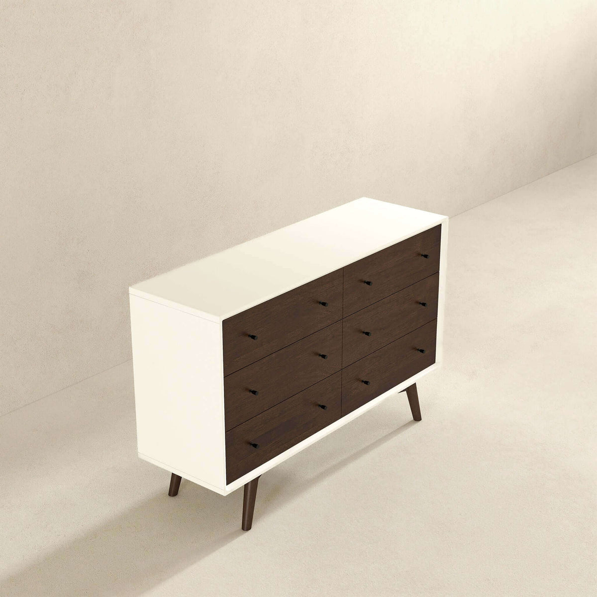 6-Drawer Dresser with Spacious Storage - Dark Brown / White, photo 5 of 14