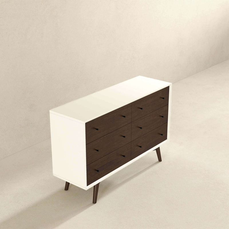 6-Drawer Dresser with Spacious Storage - Dark Brown / White, photo 5 of 14