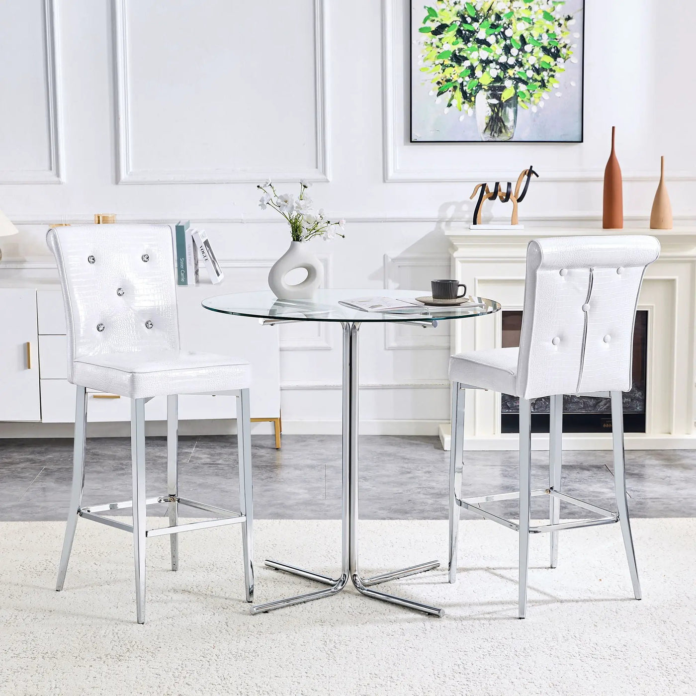 Bar Chairs & Crystal Clasp Design (Set of 2) by HouseOfZazla